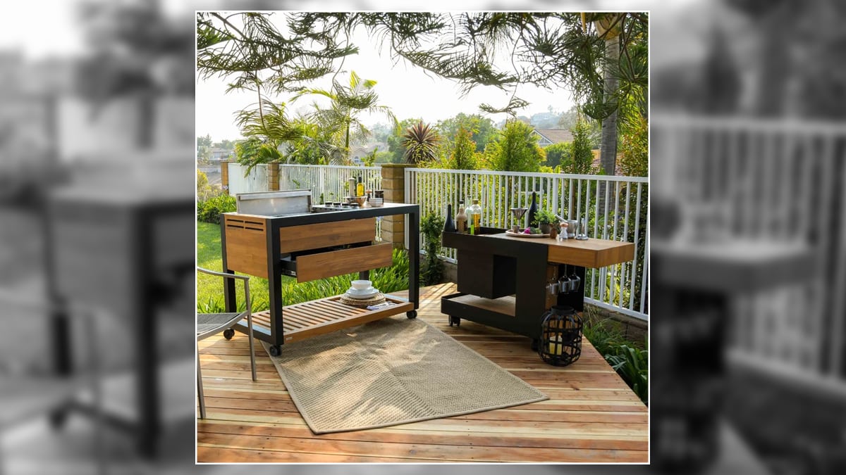 BBQ table on porch