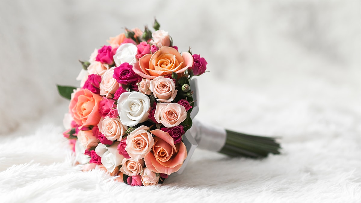 a rose bouquet with all the colorful roses.