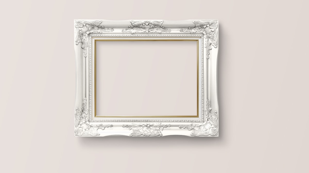 an aesthetic white vintage frame 