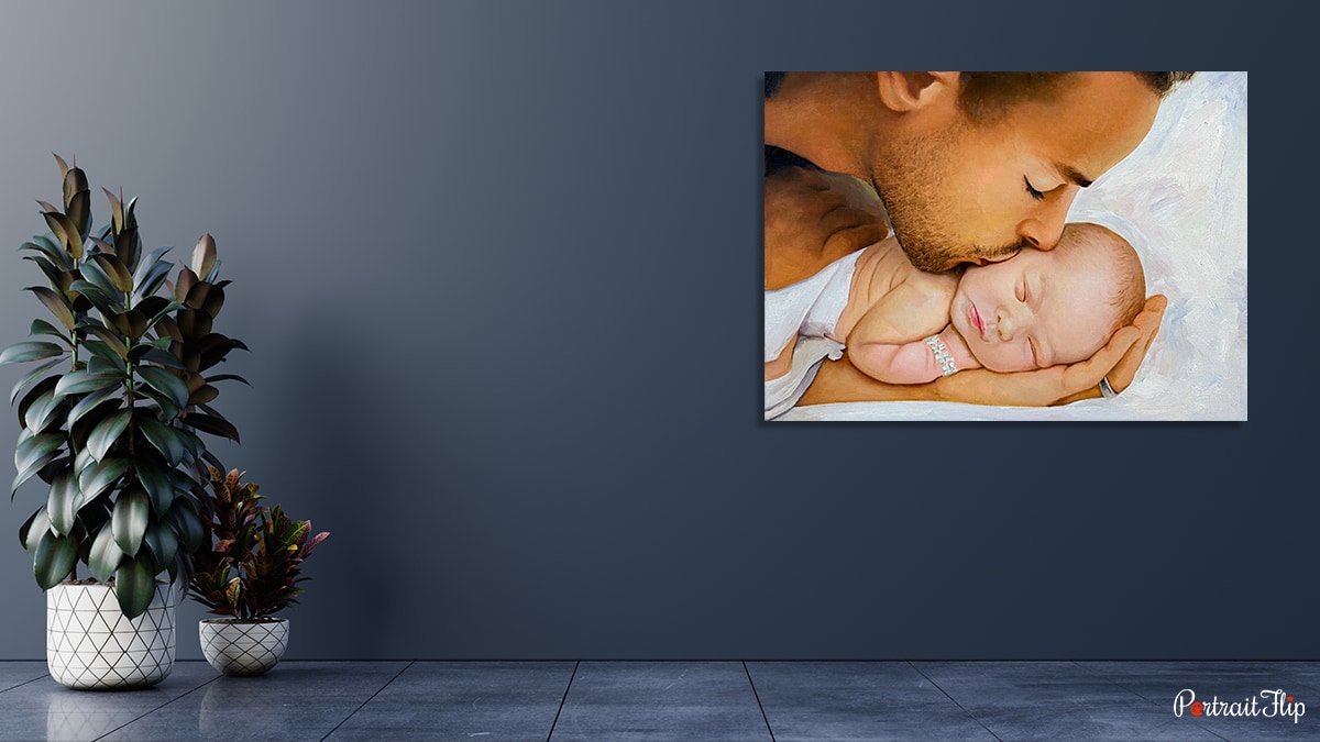 A father and baby portrait by PortraitFlip