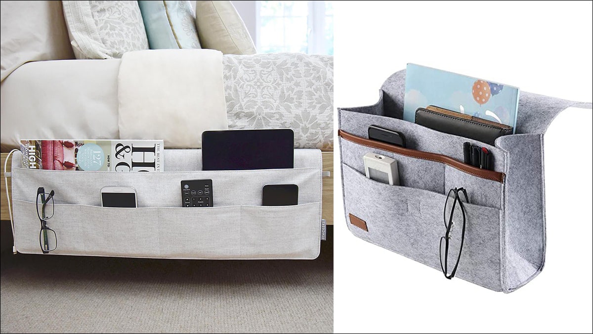 A bedside essential pocket is kept beside the bed and it is a graduation gift ideas for sister.