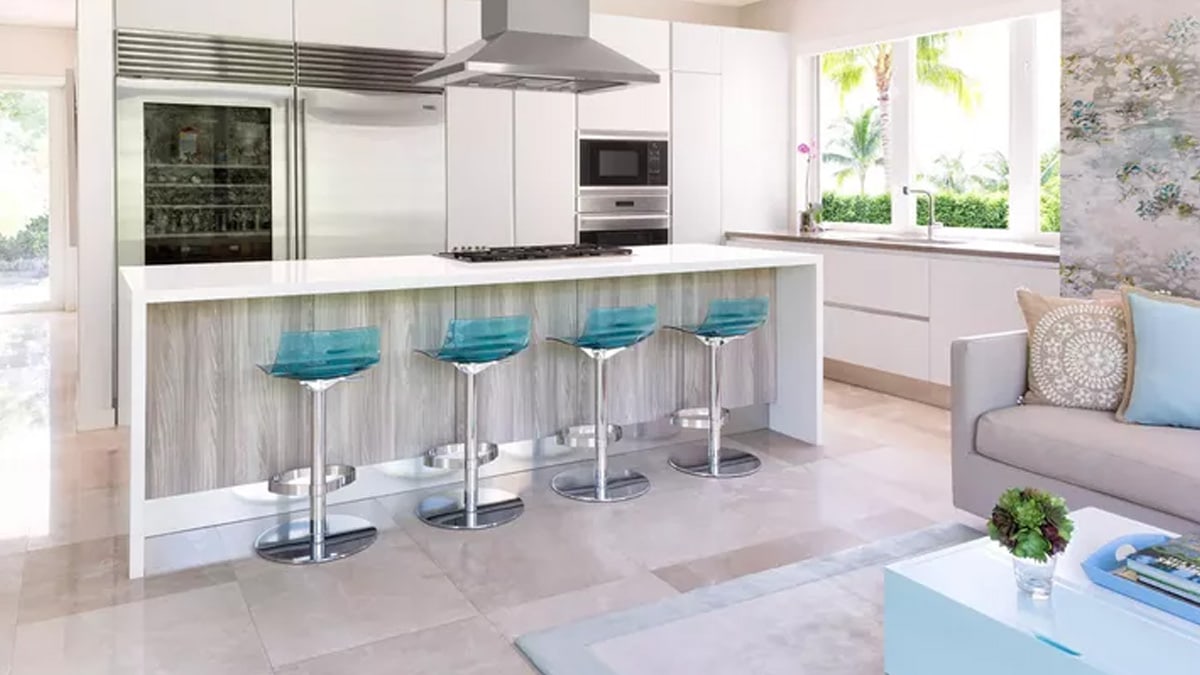 Kitchen room with old fashioned furnishing but modern floorings.