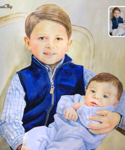 Children pastel painting