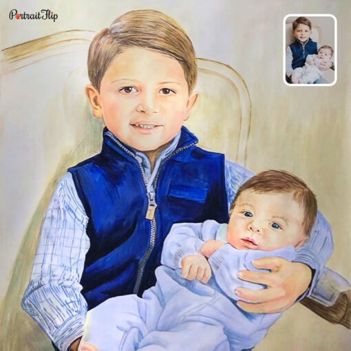 Children pastel painting