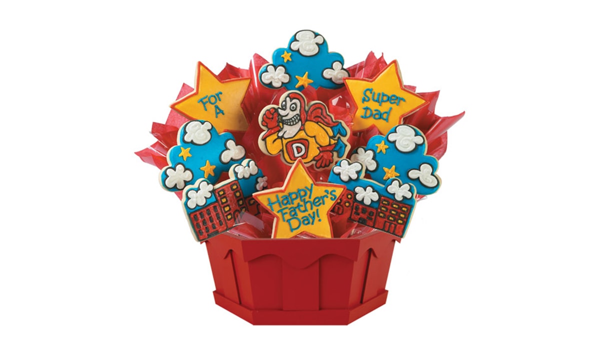 A customized cookie bouquet for fathers day