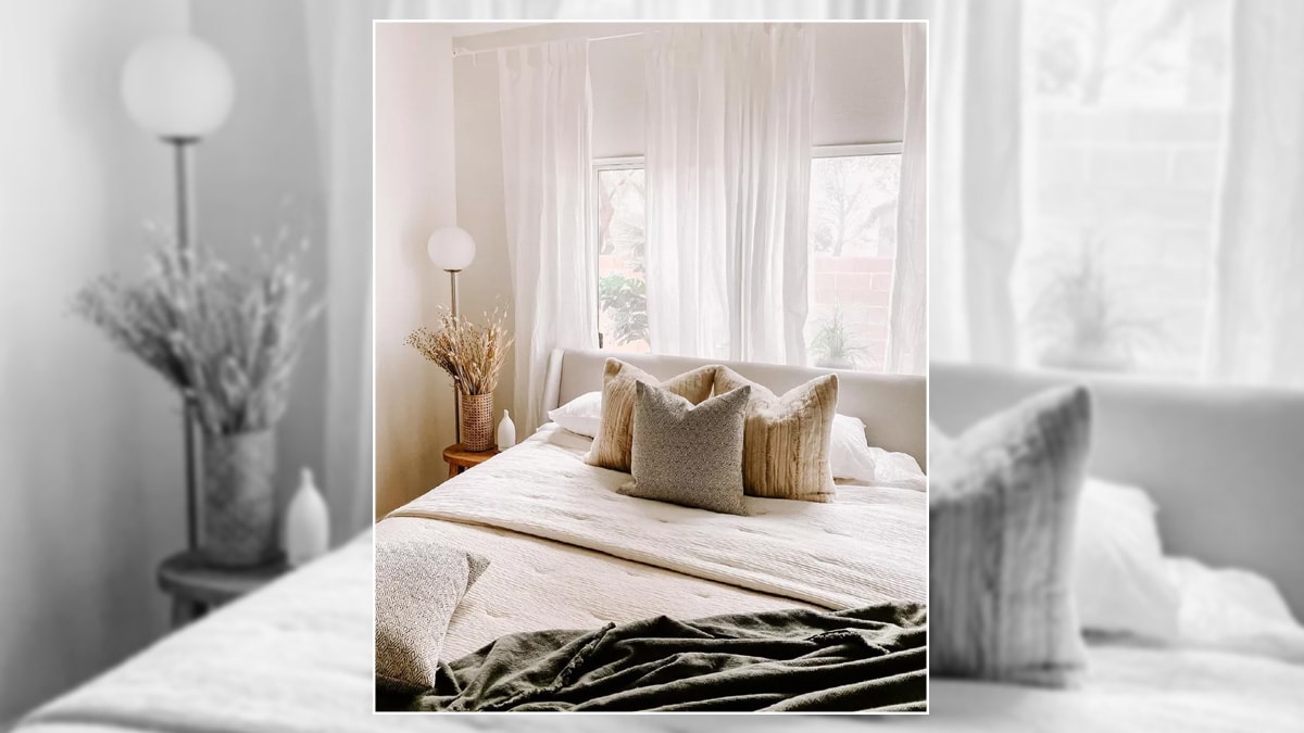 Bedroom with Scandinavian interior.