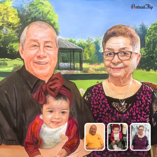GrandParents and GrandChildren Pastel Portraits