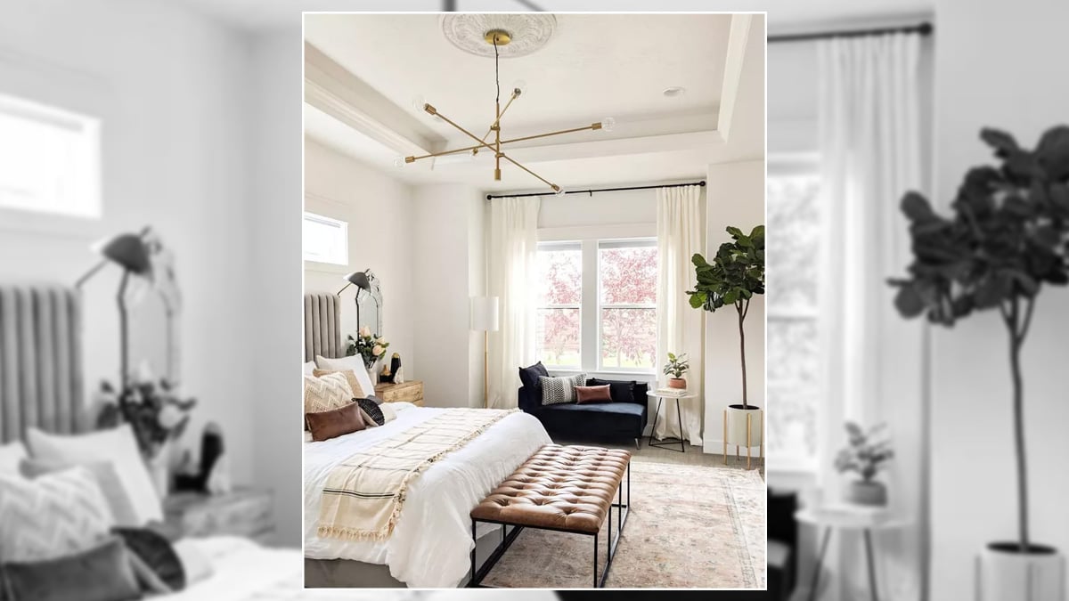 Bedroom walls with advance and sophisticated light fixtures.