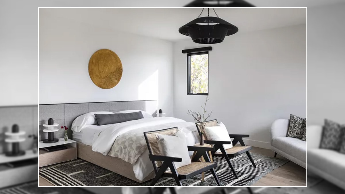 Airy, roomy, and spacious bedroom interior.