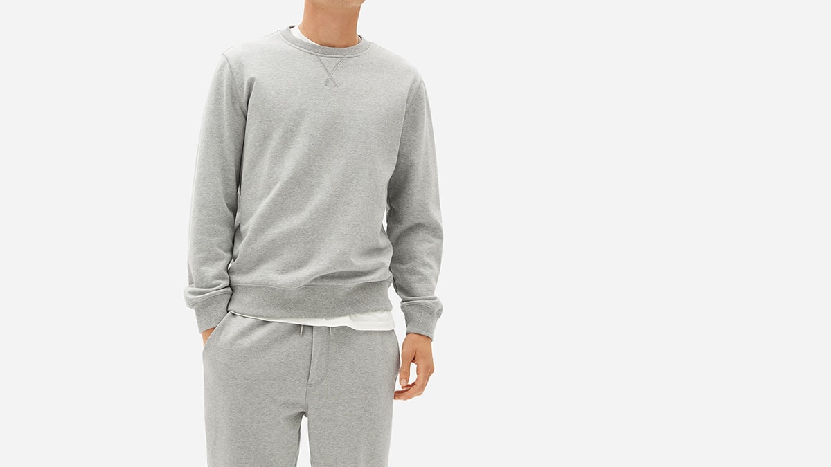 A man wearing a comfortable lounge set