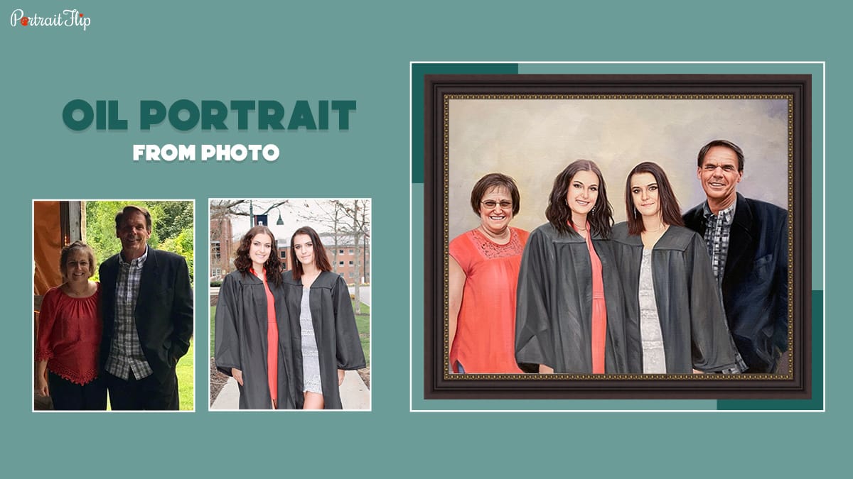A Beautiful interior of a house with wooden interiors and a pretty portrait of an aunt and niece from PortraitFlip.