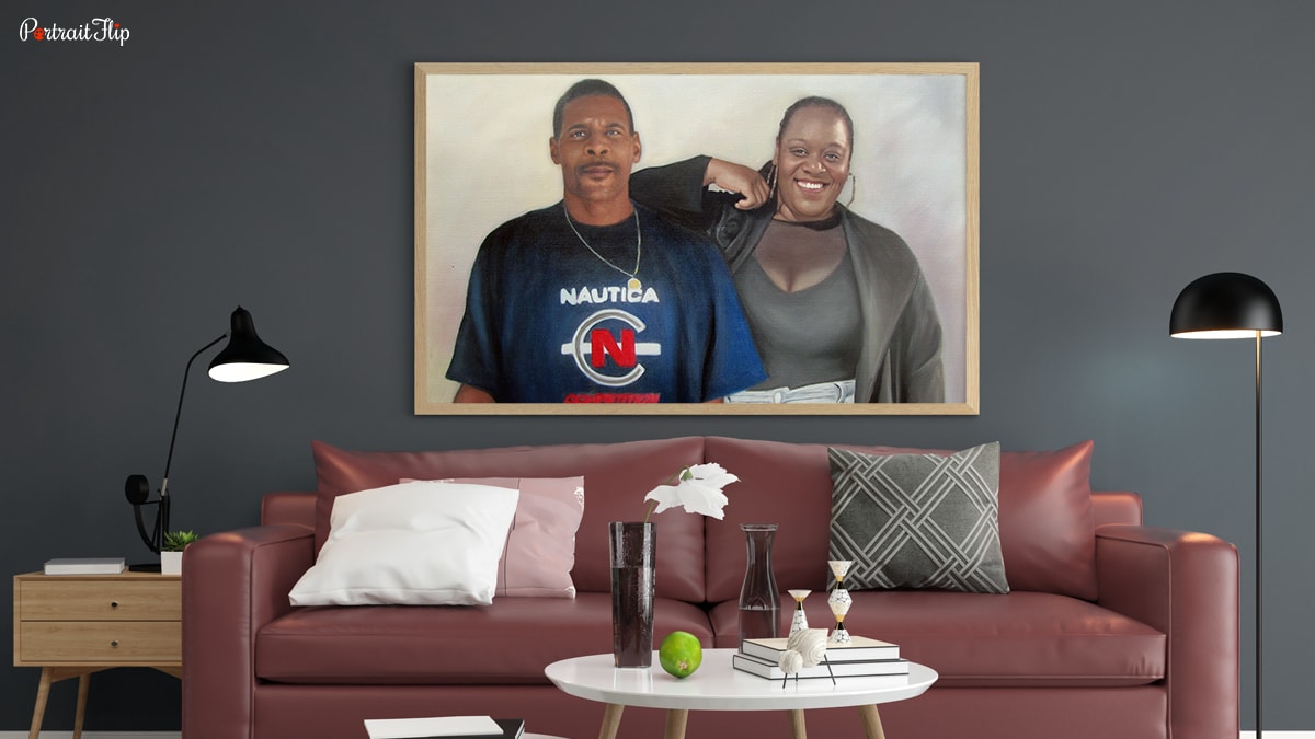 A casual yet pretty portrait of a brother and a sister sitting on a wall in a beautifully decorated room. It is also a graduation gift idea for brother.