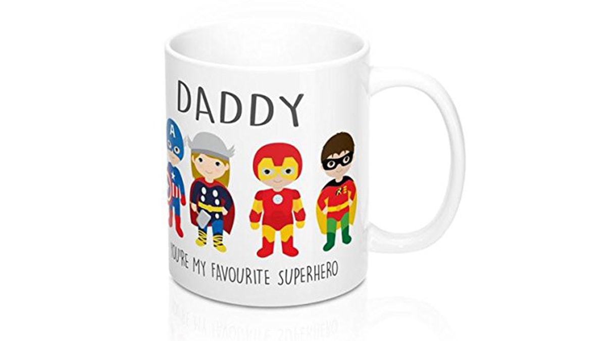 A superhero mug for fathers day