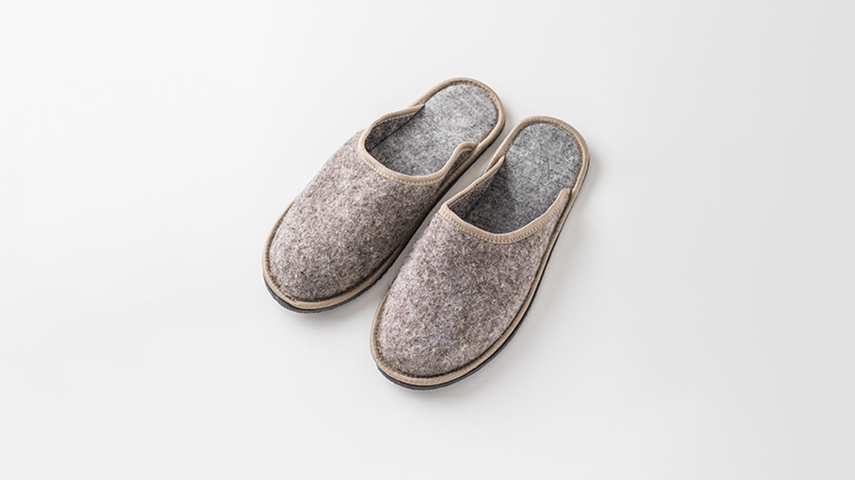 greysih brown warming slippers