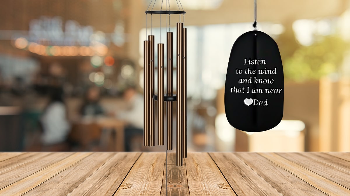 Customized wind chime with special fathers day message