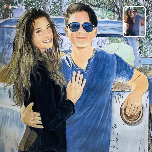 couple pastel painting