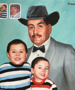 merged pastel portrait