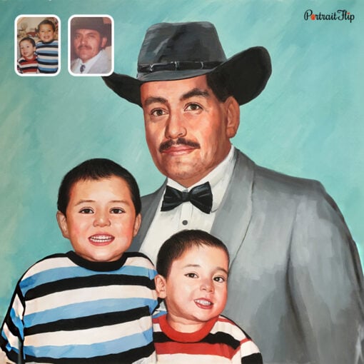 merged pastel portrait