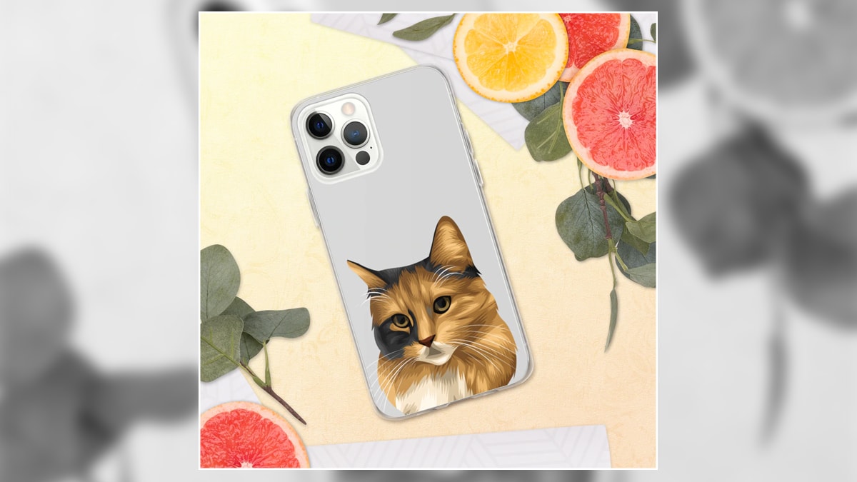 The image shows a personalized phone cover with a cat on it. It is a graduation gift idea for a sister.