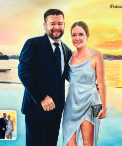 wedding couple pastel portrait