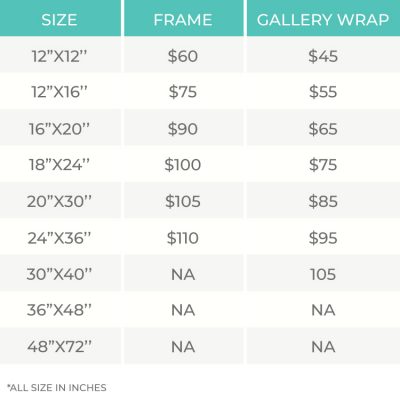 framing and gallery wrap prices