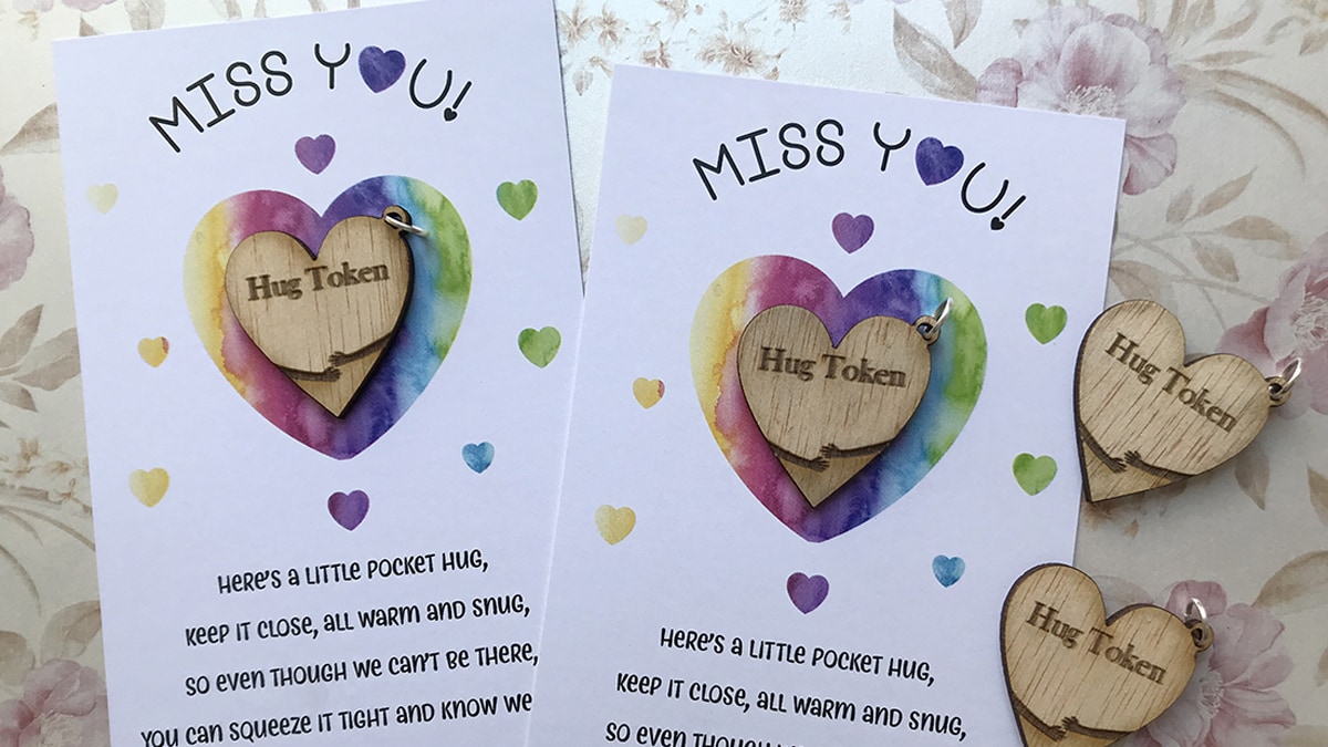 Customized pocket hug keepsake token as friendship day gifts