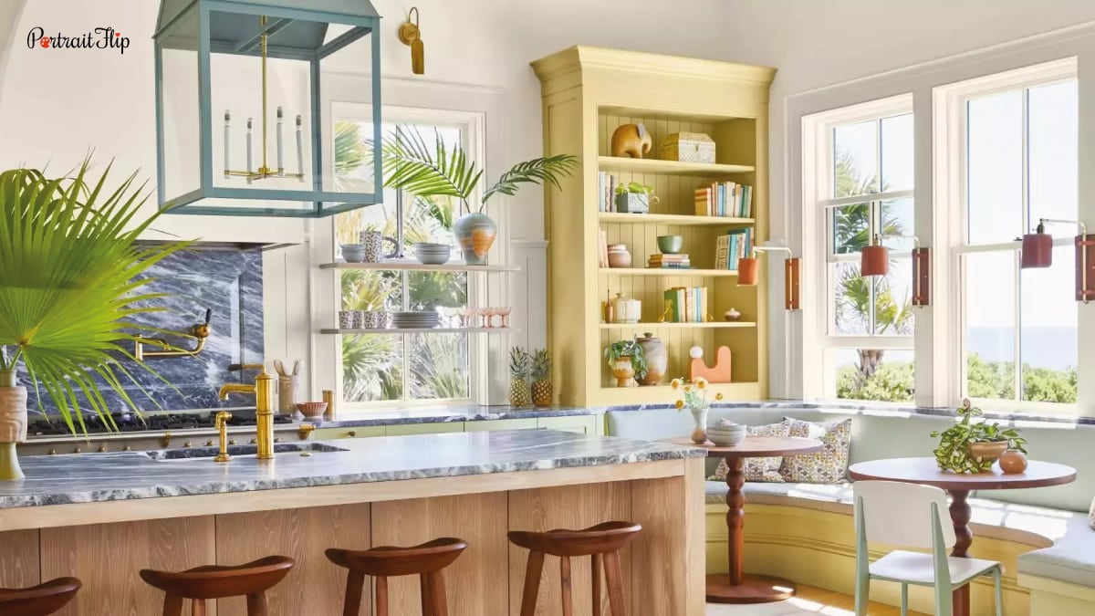 Kitchen cabinets that are colorful and vibrant. This is a new trend in home decor and it is also a kitchen 2022 Trends in home decor.