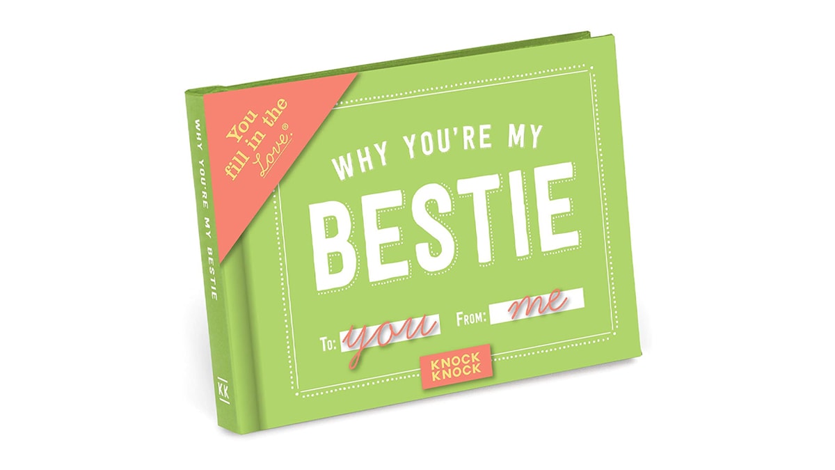 A book which has a cover that reads why you are my bestie for friendship day
