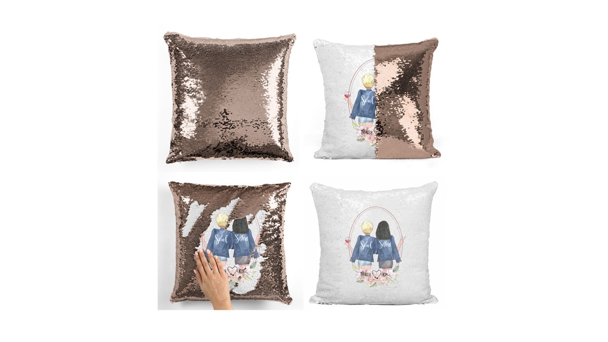 A personalized sequin pillow specially for you best friend