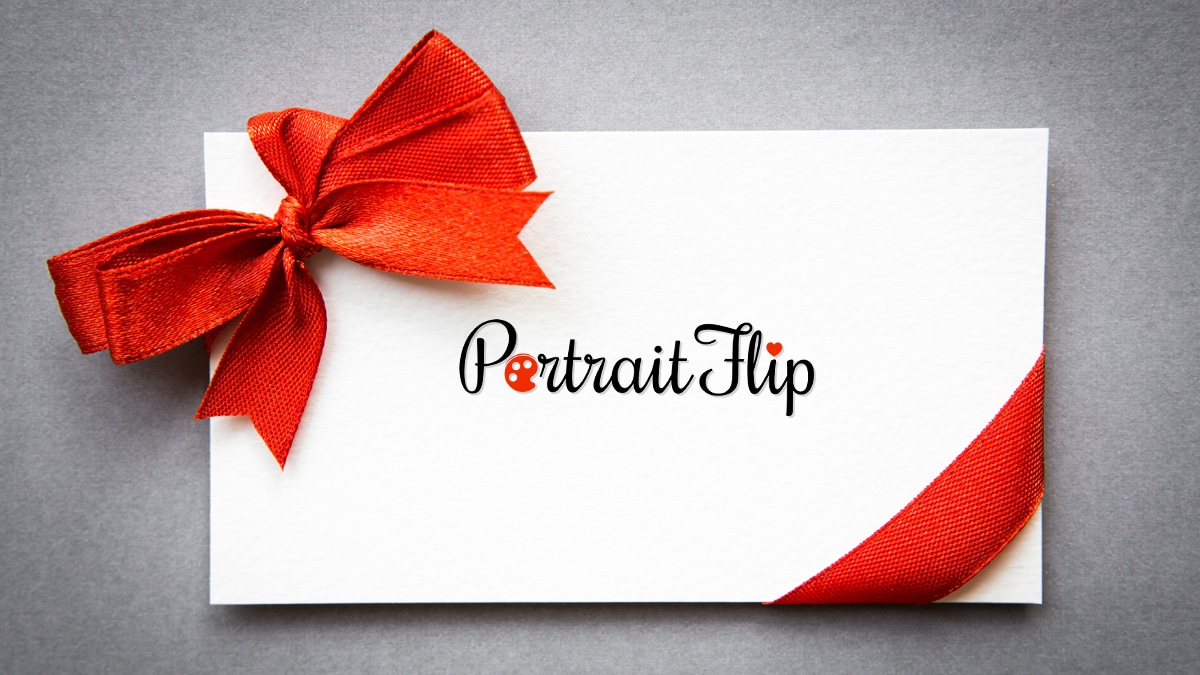 A custom gift card from PortraitFlip