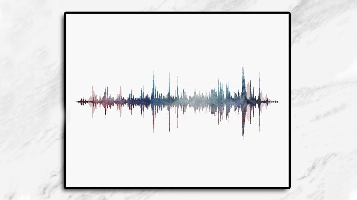 A custom sound wave image as a gift fro memorial for someone who has lost their wife.