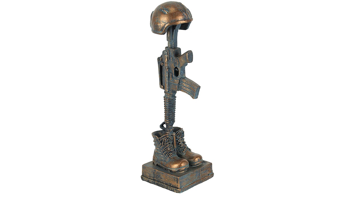A battle cross statue for Memorial Day