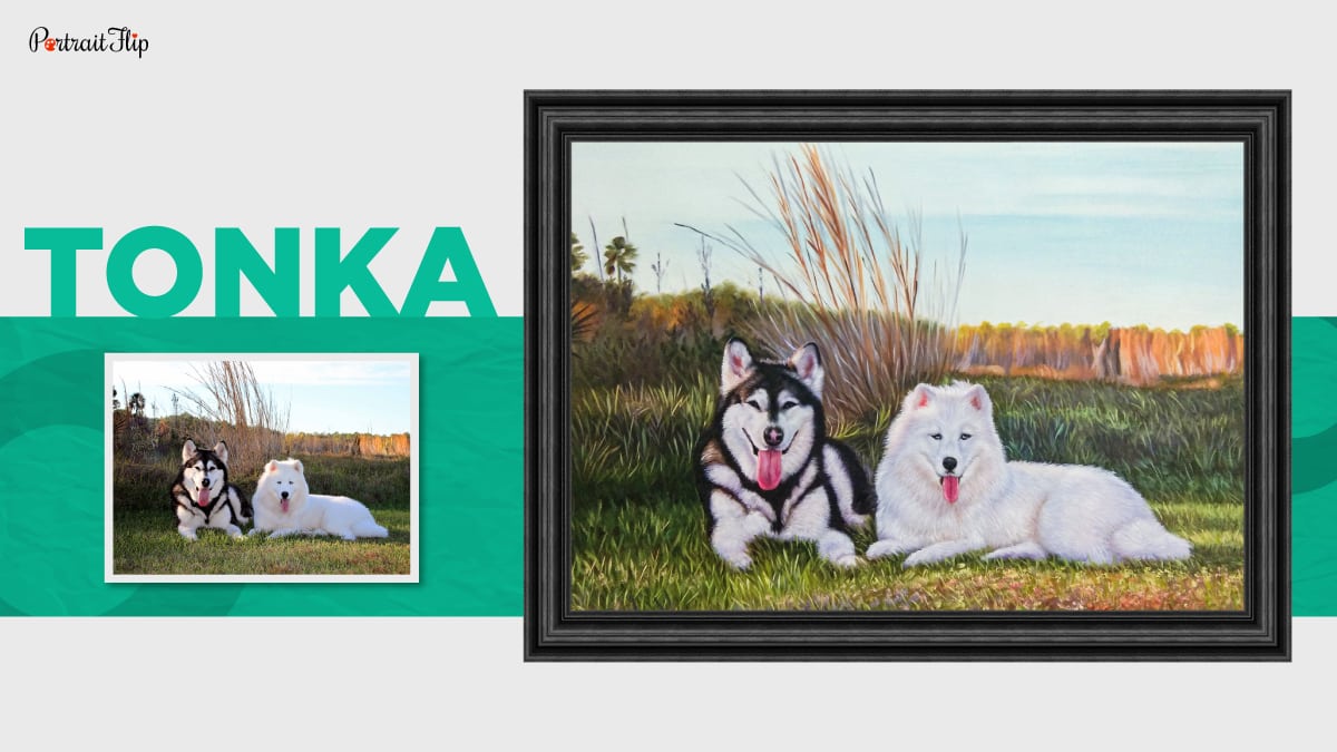 Photo to painting of Tonka dog by PortraitFlip 