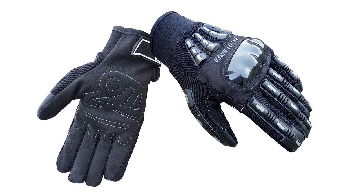 Black sturdy rider gloves for son in law