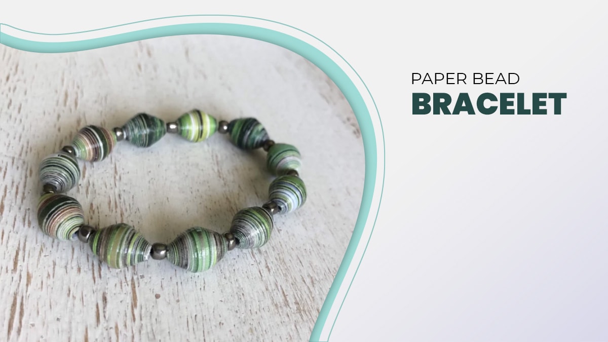 paper bead bracelet for the spouse on paper anniversary. 