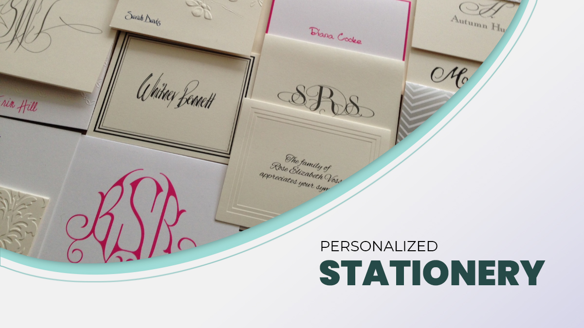 a personalized stationery as a paper anniversary gift