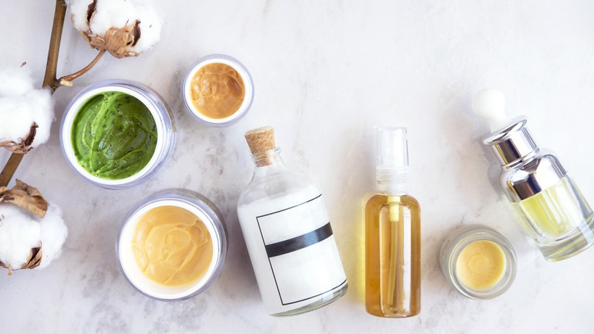 Different types of organic beauty products