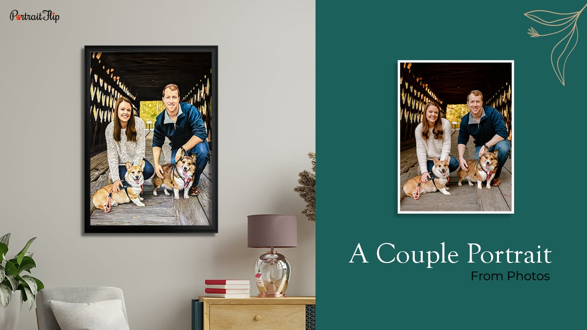 a couple portrait from photo made by PortraitFlip