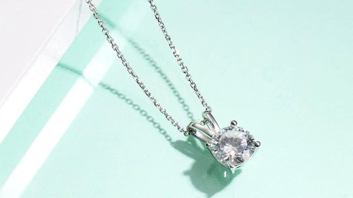 a diamond necklace made with platinum 