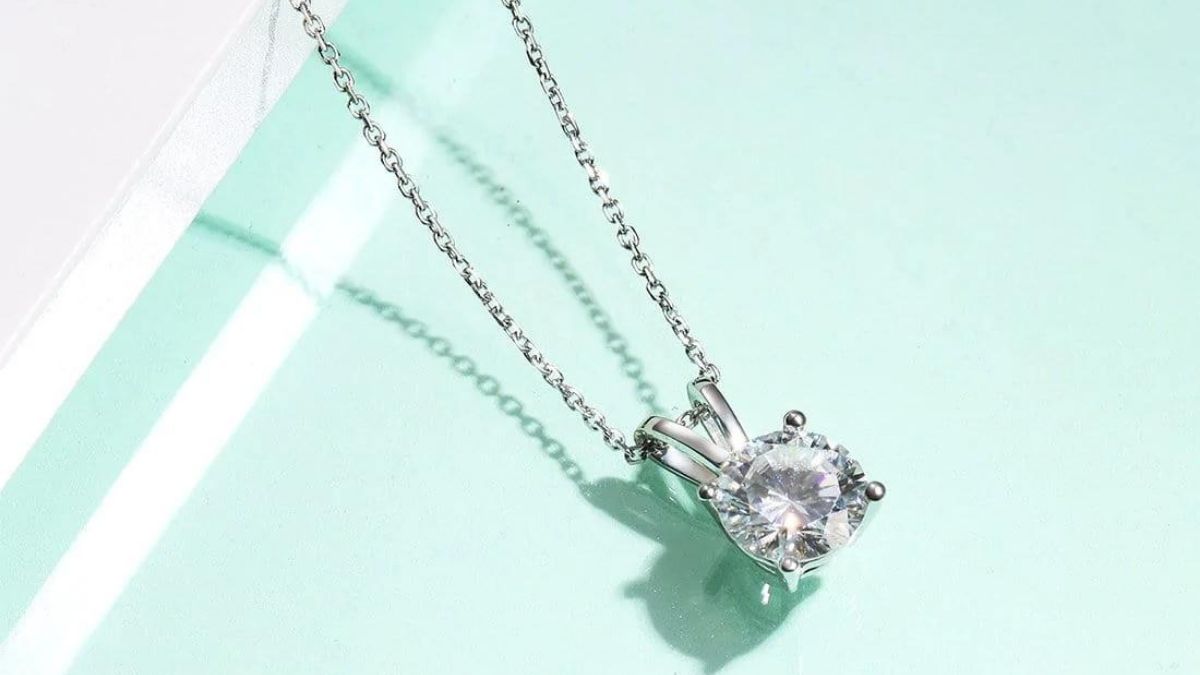 a diamond necklace made with platinum