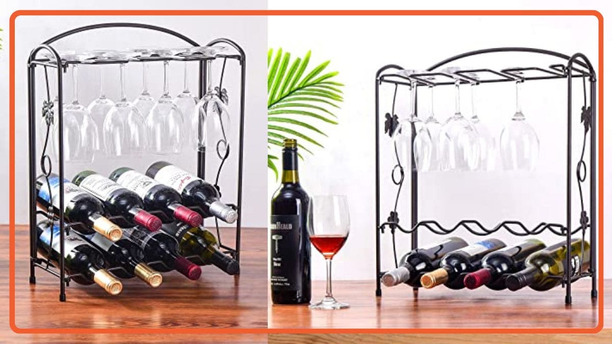 a wine rack meant to be given as one of the thanksgiving gifts for hosts