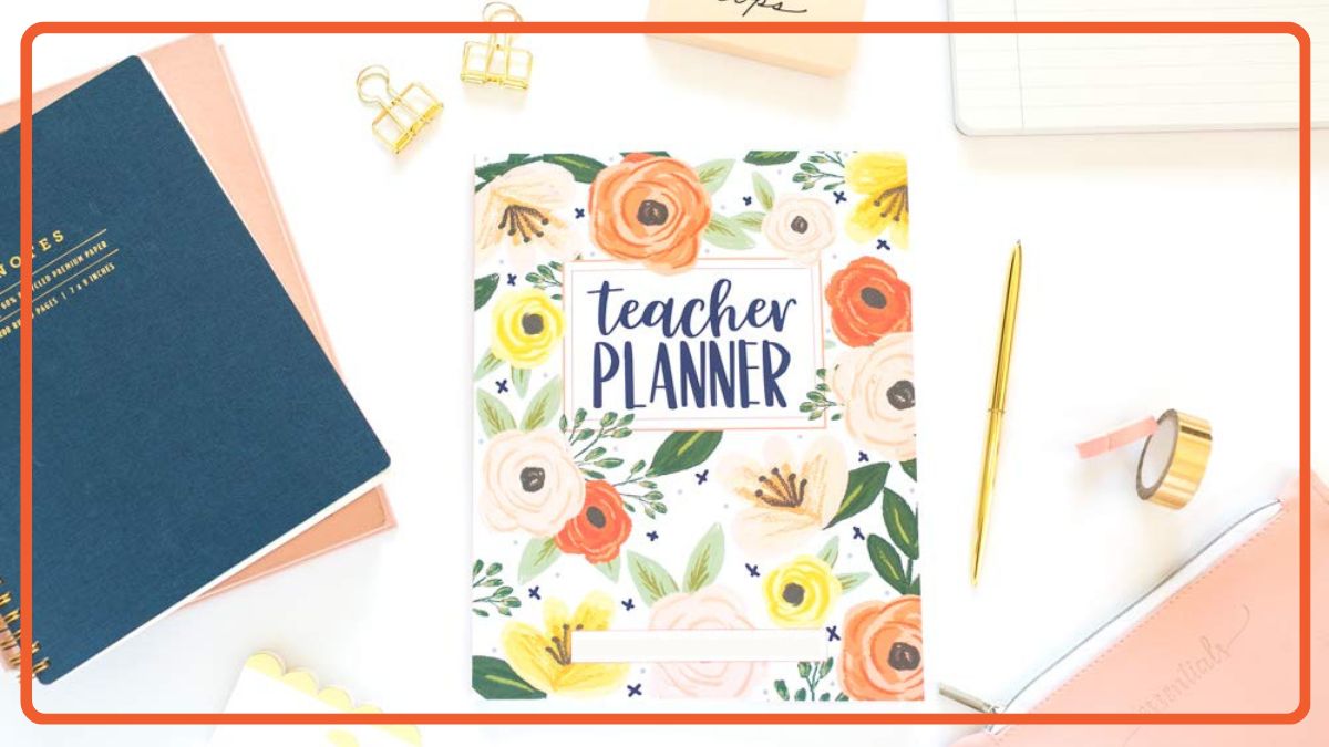 a colorful teacher planner