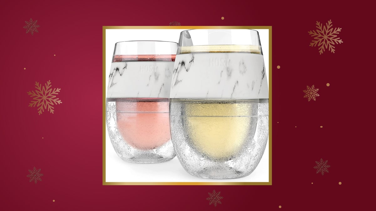 two freezable wine glass