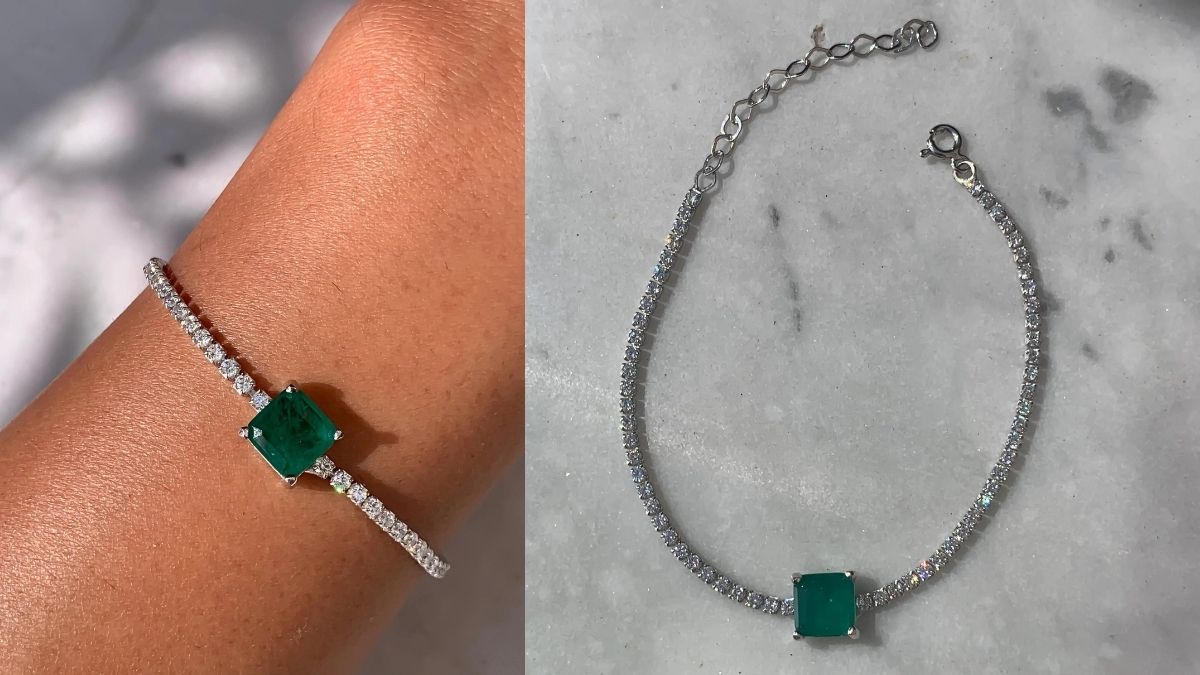 a bracelet encrusted with emerald 