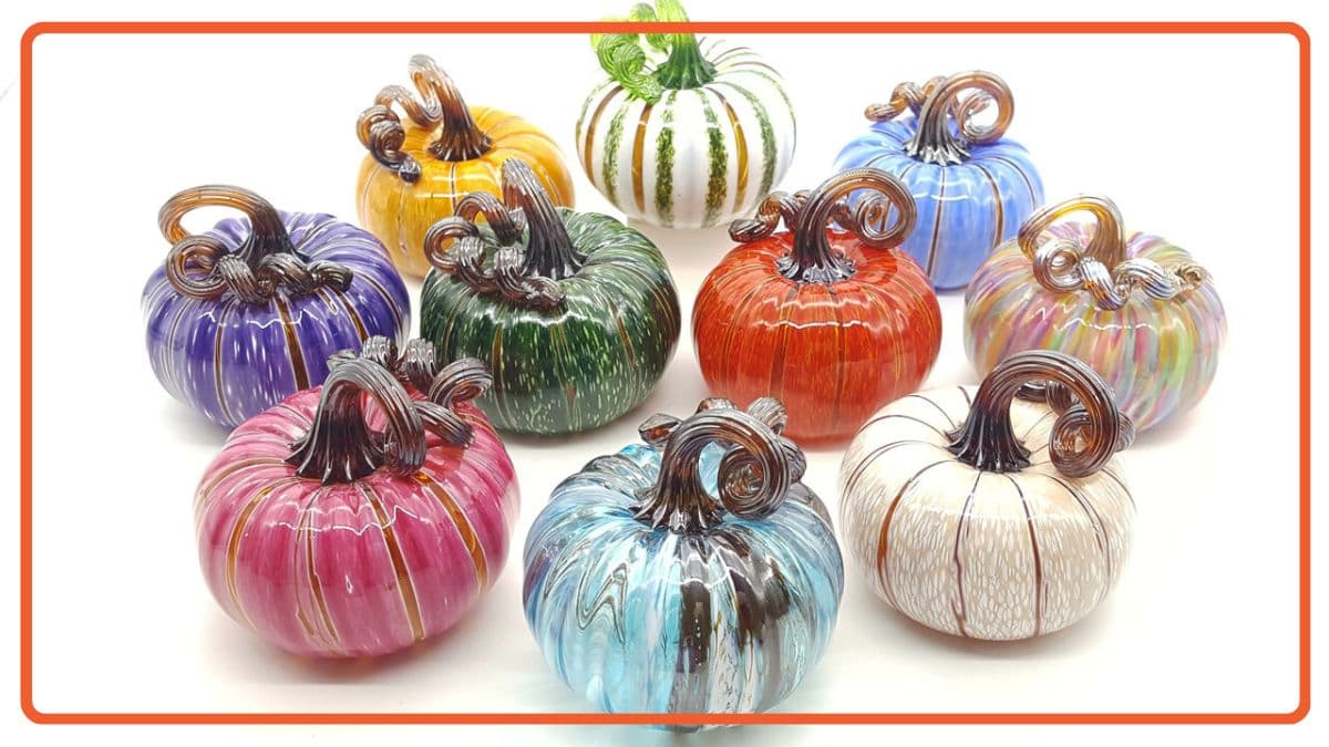glass pumpkins meant for indoor decoration during the holidays