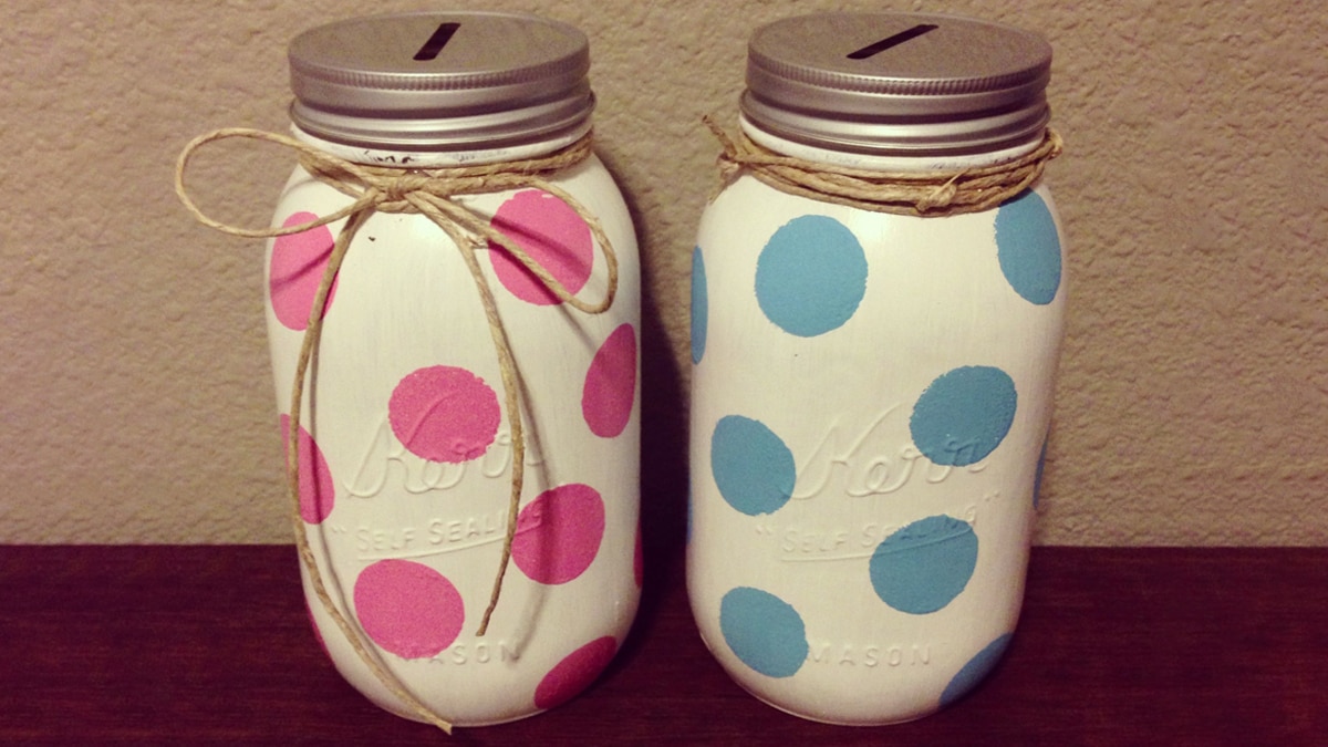 two mason jar piggy bank