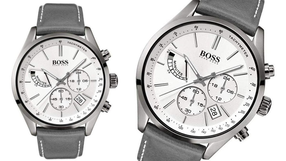 a luxurious watch in two different angles