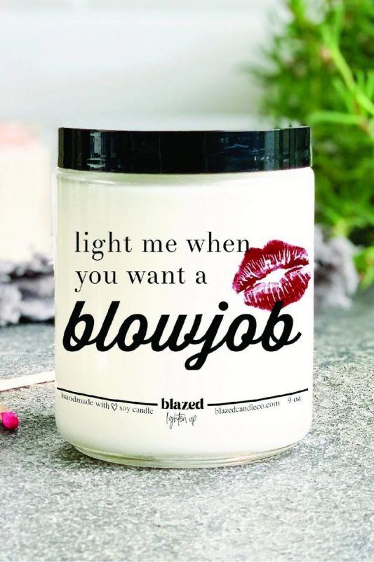 a funny smelling candle as one of the most unique gift ideas for him for Christmas