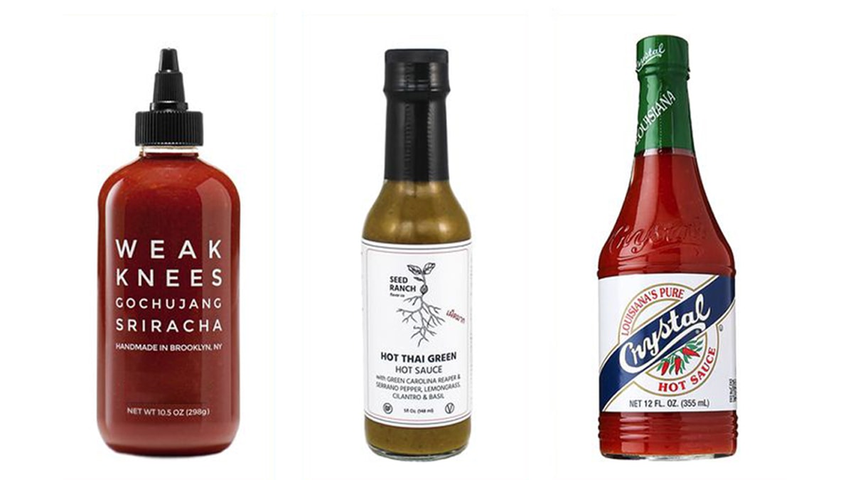 A Hot Sauce Trio in three different variants and flavors