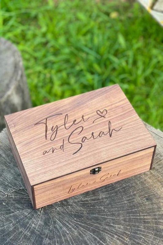 an engraved keepsake box as one of the most unique gift ideas for him for Christmas